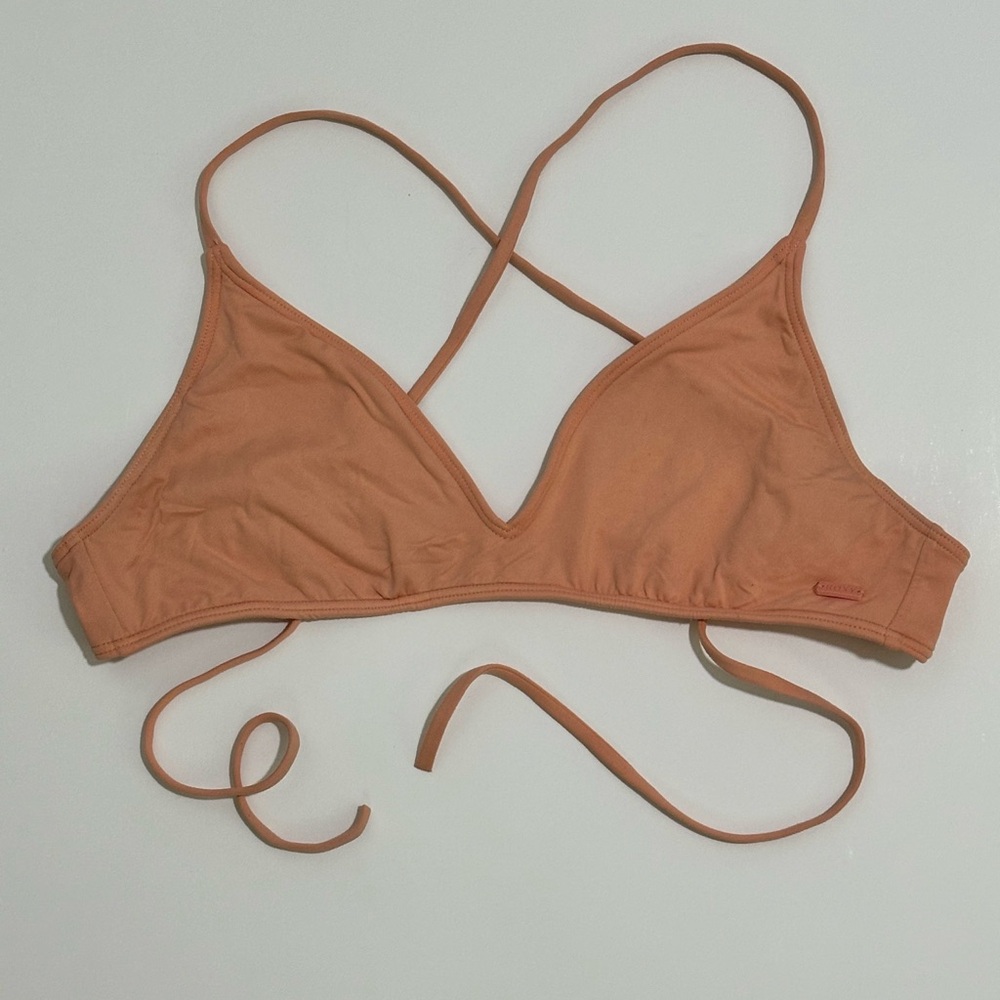Roxy Peach Cross Back Bikini Top Size Medium